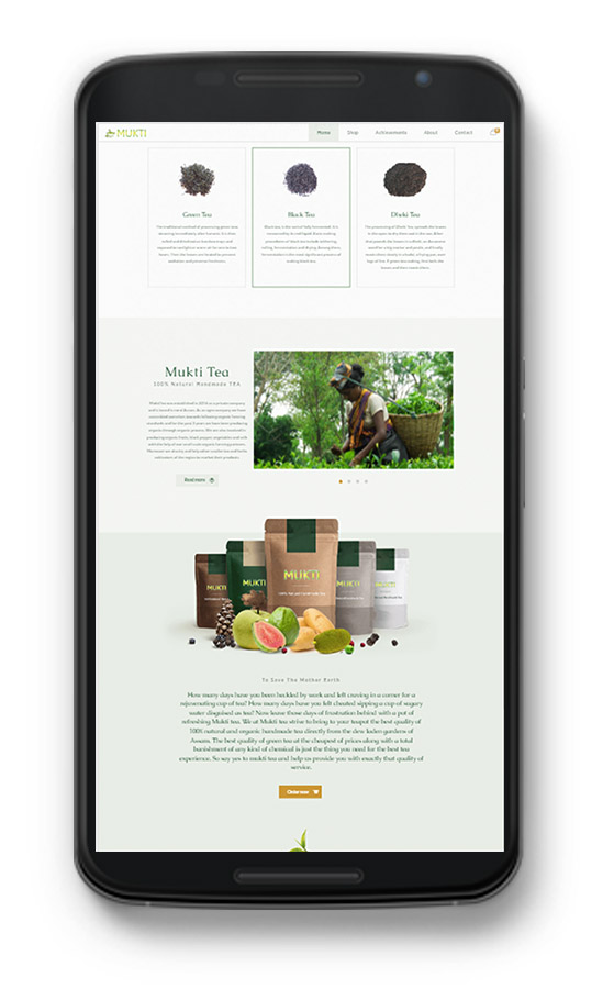 MuktiTea, Ecommerce website design by UJUDEBUG