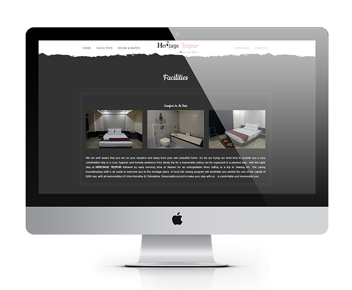 Hotel Heritage Tezpur website design by UJUDEBUG