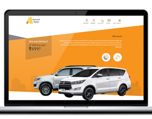 Assam Taxi website design, development by UJUDEBUG