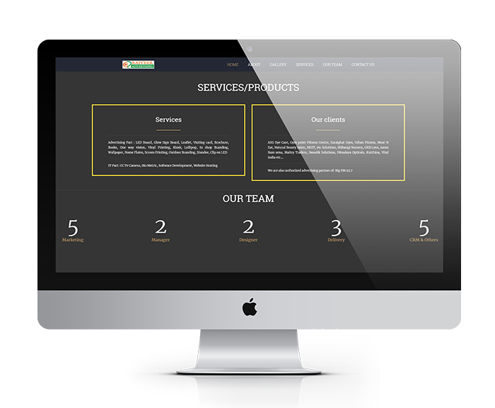 rajveer advertising website design, development by UJUDEBUG