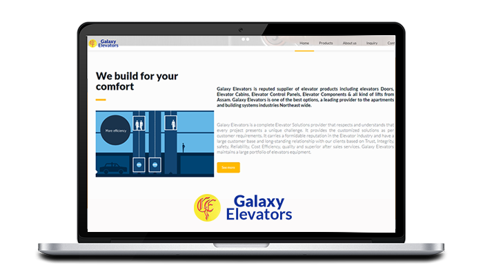Galaxy Elevator - Company website design in guwahati