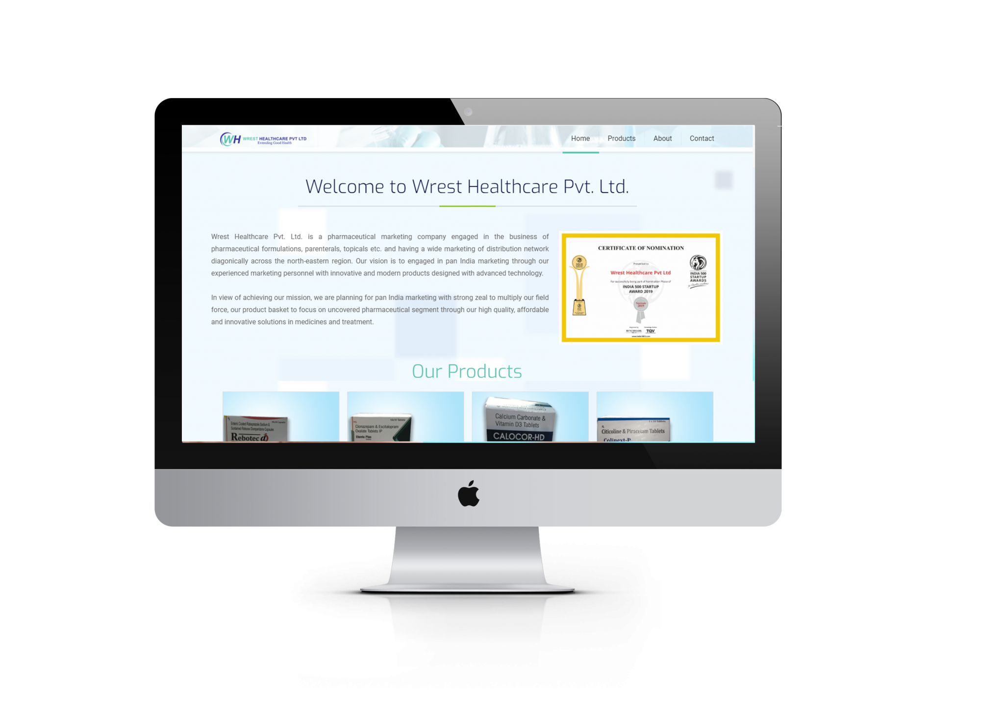 medicine company website design ujudebug