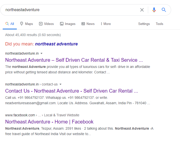 northeast adventure seo campaign