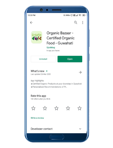 organicbazaar andoid app ujudebug