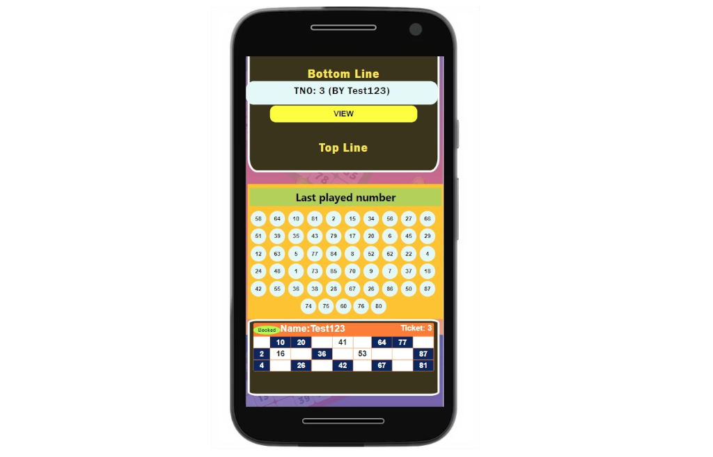 Tambola Housie Game Website Played Number Mobile UI