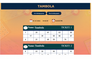 Tambola Housie Game Website Home page UI