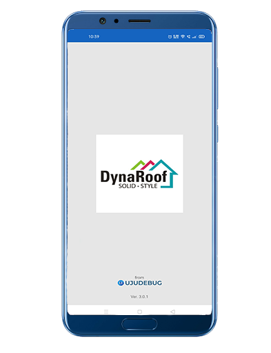 DynaRoof App UI framed