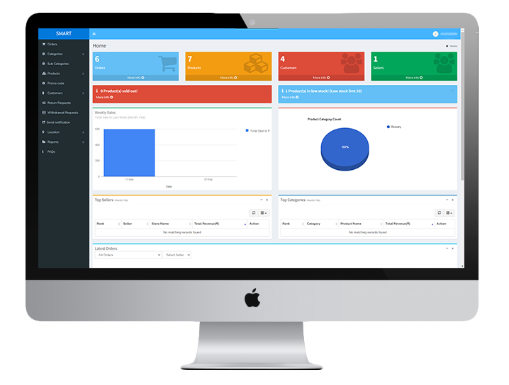 Smart App admin panel frame