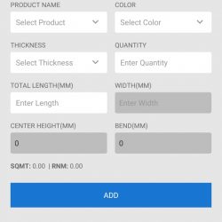 Dynaroof Dealer Add Order UI