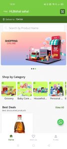 Grocers Corner App home page UI