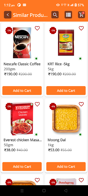 My Bazar Assam App Product List UI