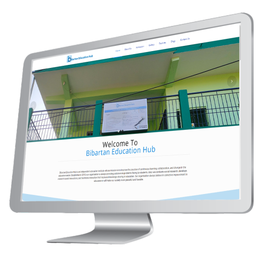 Bibartan Education Hub desktop framed website image
