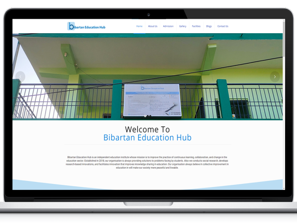 Bibartan Education Hub leptop framed featured website image