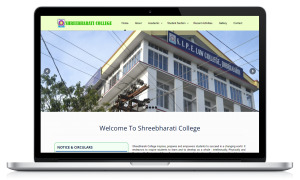 Shree Bharti College home page leptop